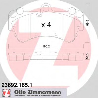 Тормозные колодки Otto Zimmermann 23692.165.1