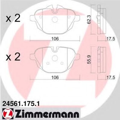 Тормозные колодки Otto Zimmermann 24561.175.1