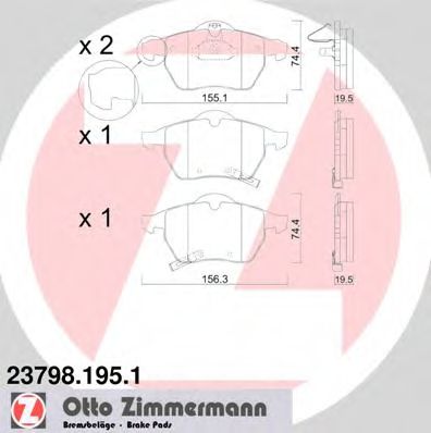 Тормозные колодки Otto Zimmermann 23798.195.1