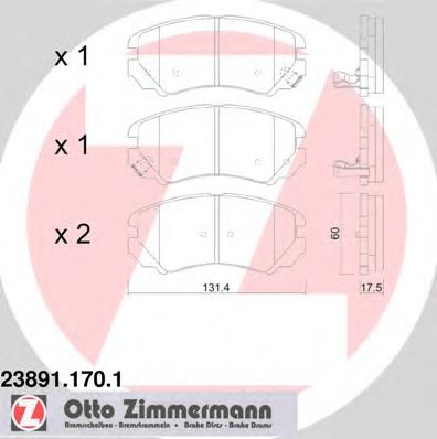 Тормозные колодки Otto Zimmermann 23891.170.1