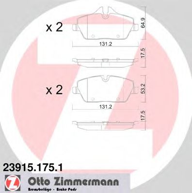 Тормозные колодки Otto Zimmermann 23915.175.1