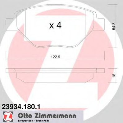 Тормозные колодки Otto Zimmermann 23934.180.1