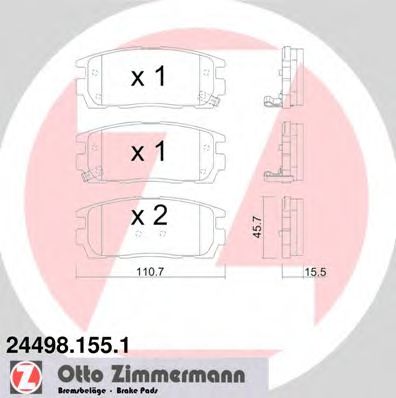 Тормозные колодки Otto Zimmermann 24498.155.1