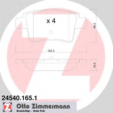 Тормозные колодки Otto Zimmermann 24540.165.1