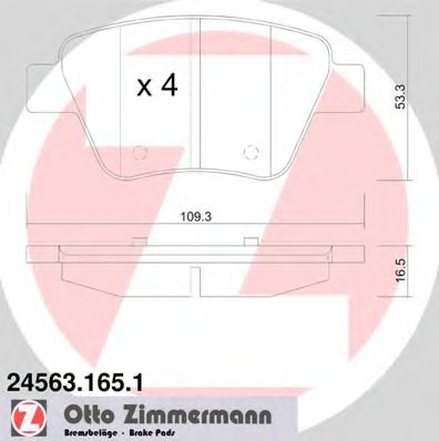 Тормозные колодки Otto Zimmermann 24563.165.1