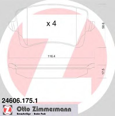 Тормозные колодки Otto Zimmermann 24606.175.1
