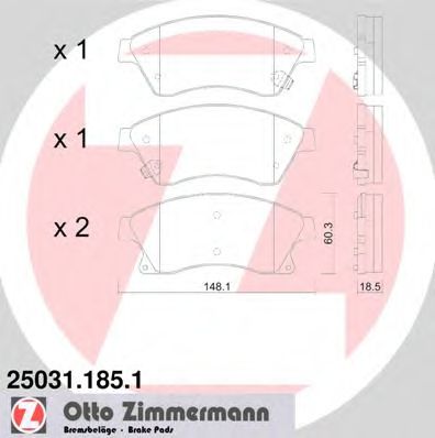 Тормозные колодки Otto Zimmermann 25031.185.1