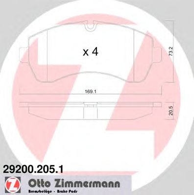 Тормозные колодки Otto Zimmermann 29200.205.1