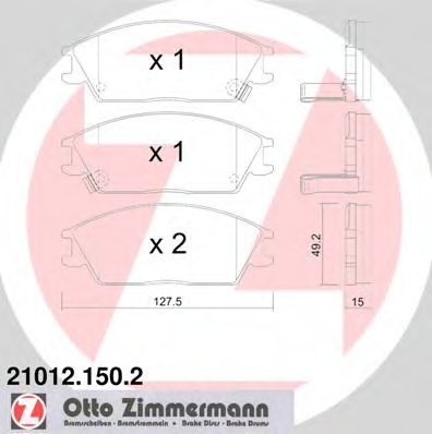Тормозные колодки Otto Zimmermann 21012.150.2