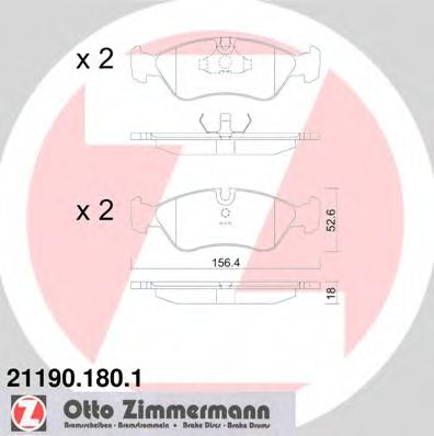 Тормозные колодки Otto Zimmermann 21190.180.1