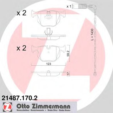 Тормозные колодки Otto Zimmermann 21487.170.2