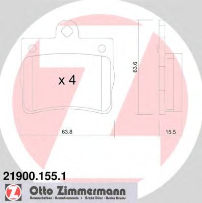 Тормозные колодки Otto Zimmermann 21900.155.1