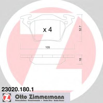 Тормозные колодки Otto Zimmermann 23020.180.1