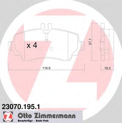 Тормозные колодки Otto Zimmermann 23070.195.1