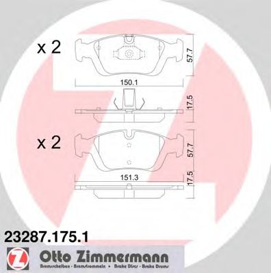 Тормозные колодки Otto Zimmermann 23287.175.1