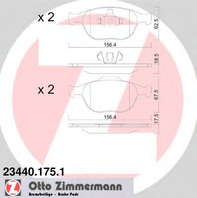 Тормозные колодки Otto Zimmermann 23440.175.1