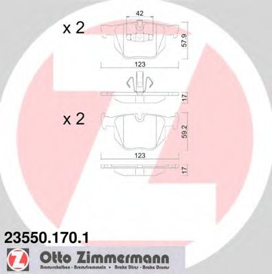 Тормозные колодки Otto Zimmermann 23550.170.1