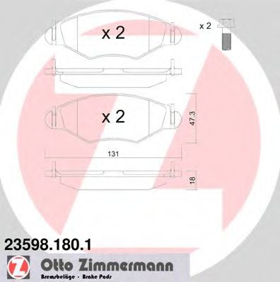 Тормозные колодки Otto Zimmermann 23598.180.1