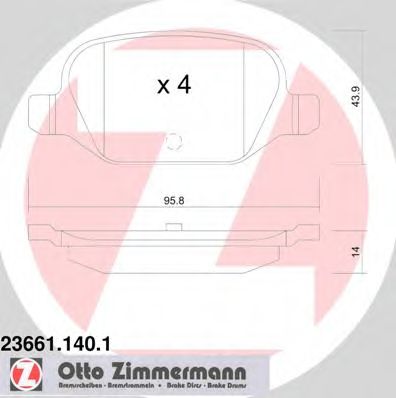 Тормозные колодки Otto Zimmermann 23661.140.1