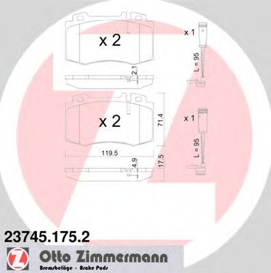 Тормозные колодки Otto Zimmermann 23745.175.2