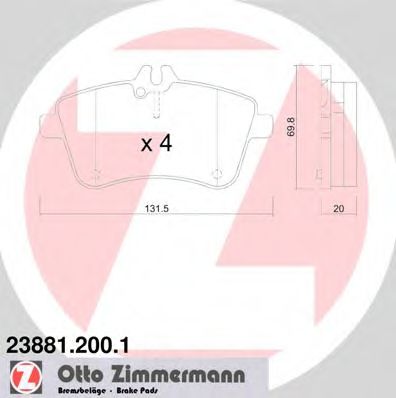 Тормозные колодки Otto Zimmermann 23881.200.1