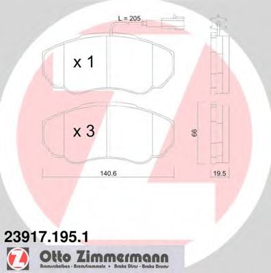 Тормозные колодки Otto Zimmermann 23917.195.1