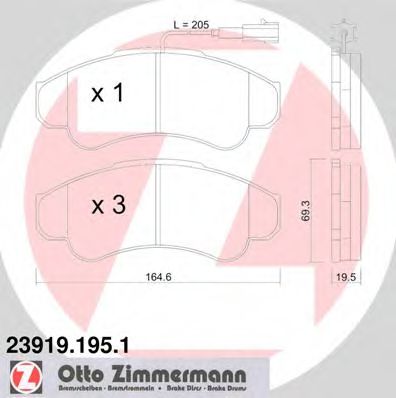 Тормозные колодки Otto Zimmermann 23919.195.1