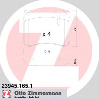 Тормозные колодки Otto Zimmermann 23945.165.1