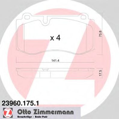 Тормозные колодки Otto Zimmermann 23960.175.1
