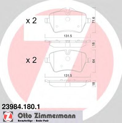 Тормозные колодки Otto Zimmermann 23984.180.1