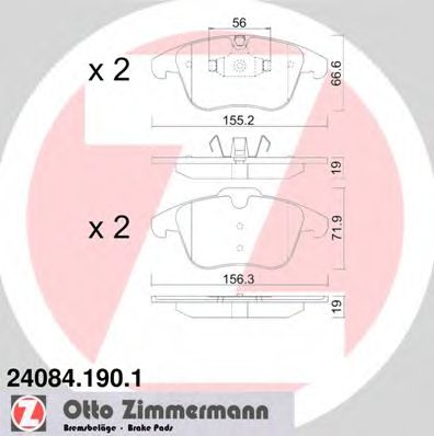Тормозные колодки Otto Zimmermann 24084.190.1