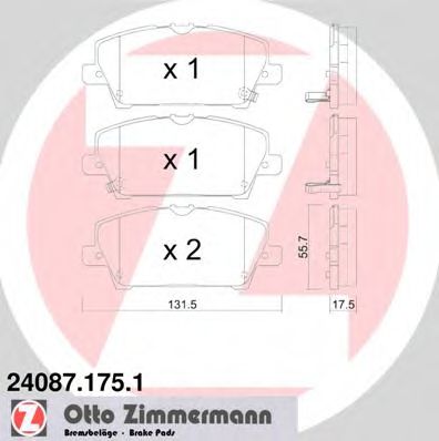 Тормозные колодки Otto Zimmermann 24087.175.1