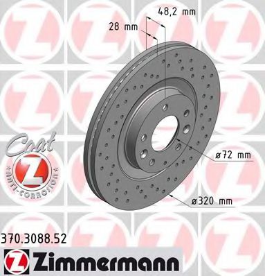 Тормозной диск Otto Zimmermann 370.3088.52