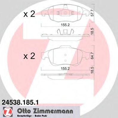 Тормозные колодки Otto Zimmermann 24538.185.1