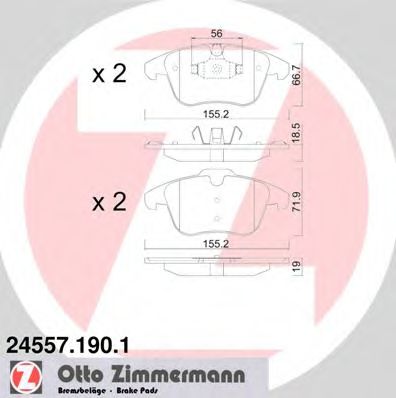 Тормозные колодки Otto Zimmermann 24557.190.1