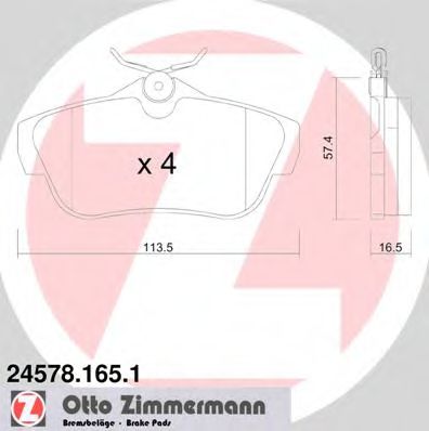 Тормозные колодки Otto Zimmermann 24578.165.1
