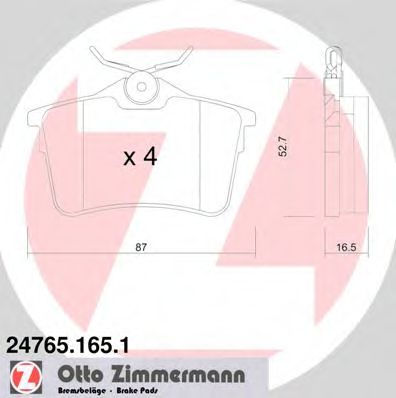Тормозные колодки Otto Zimmermann 24765.165.1
