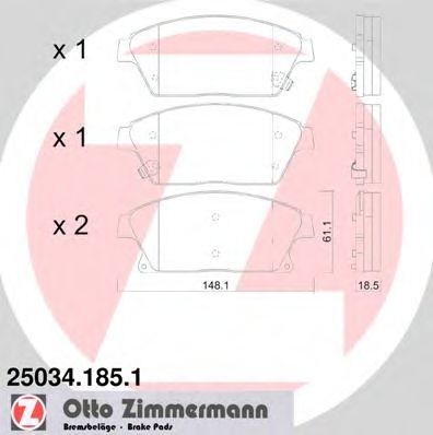 Тормозные колодки Otto Zimmermann 25034.185.1