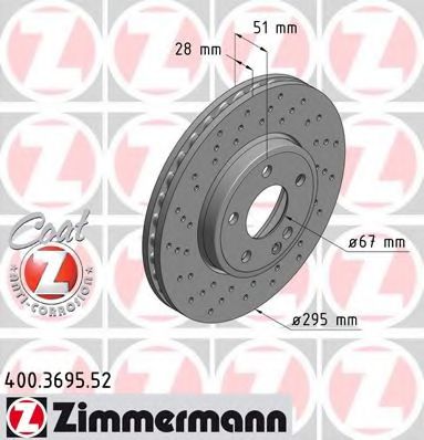 Тормозной диск Otto Zimmermann 400.3695.52