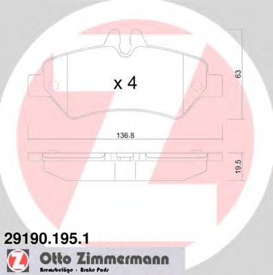 Тормозные колодки Otto Zimmermann 29190.195.1