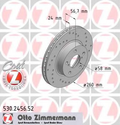 Тормозной диск Otto Zimmermann 530.2456.52