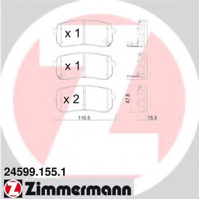 Тормозные колодки Otto Zimmermann 24599.155.1