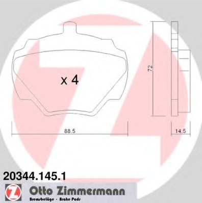 Тормозные колодки Otto Zimmermann 20344.145.1