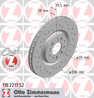 Тормозной диск Otto Zimmermann 110.2217.52