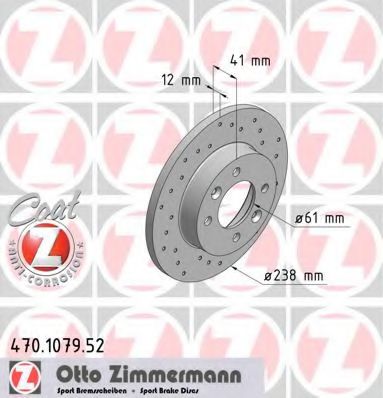 Тормозной диск Otto Zimmermann 470.1079.52