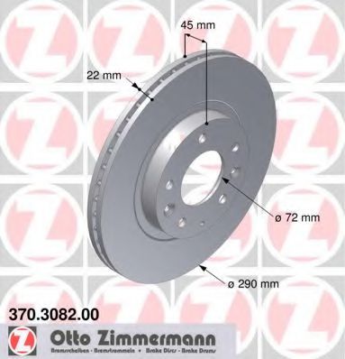 Тормозной диск Otto Zimmermann 370.3082.00