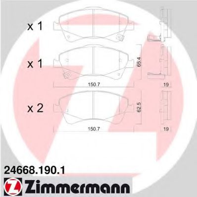 Тормозные колодки Otto Zimmermann 24668.190.1
