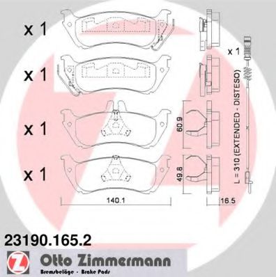 Тормозные колодки Otto Zimmermann 23190.165.2