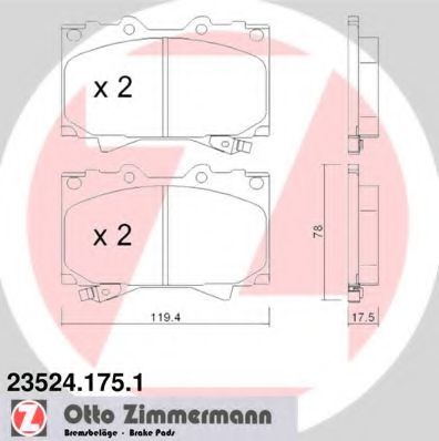 Тормозные колодки Otto Zimmermann 23524.175.1