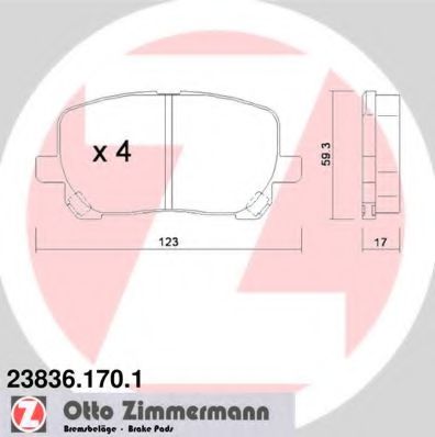 Тормозные колодки Otto Zimmermann 23836.170.1